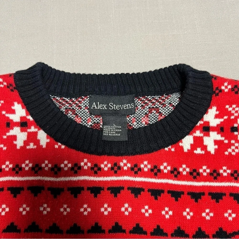 Alex Stevens Red Robot Ugly Christmas Sweater Size Large